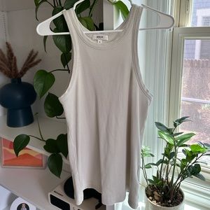 Agolde Cream Ribbed Tank Top